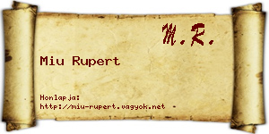 Miu Rupert névjegykártya